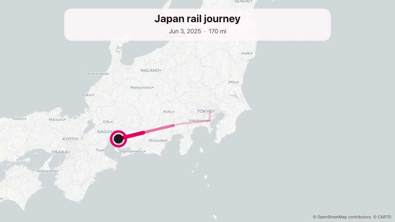 Travel-route example in Japan